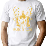 King In Yellow Horned Skull T-Shirt for Men & Women, T-Shirts Graphic Tee - White