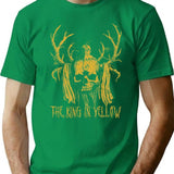 King In Yellow Horned Skull T-Shirt for Men & Women, T-Shirts Graphic Tee - Green
