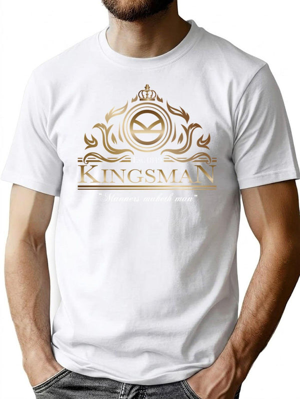 Kingsman Emblem T-Shirt for Men & Women, T-Shirts Graphic Tee - White