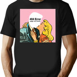 Kiss 404 Error Page Not Found T-Shirt for Men & Women, T-Shirts Graphic Tee - Black