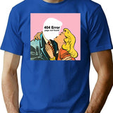 Kiss 404 Error Page Not Found T-Shirt for Men & Women, T-Shirts Graphic Tee - Blue
