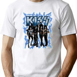 Kiss (Electrifying Design) Bootleg Graphic T-Shirt - White