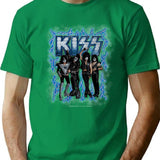 Kiss (Electrifying Design) Bootleg Graphic T-Shirt - Green
