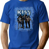 Kiss (Electrifying Design) Bootleg Graphic T-Shirt - Blue