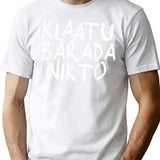 Klaatu Barada Nikto - Evil Dead (White) T-Shirt for Men & Women, T-Shirts Graphic Tee - White
