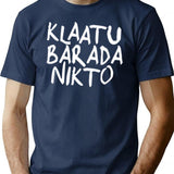 Klaatu Barada Nikto - Evil Dead (White) T-Shirt for Men & Women, T-Shirts Graphic Tee - Navy