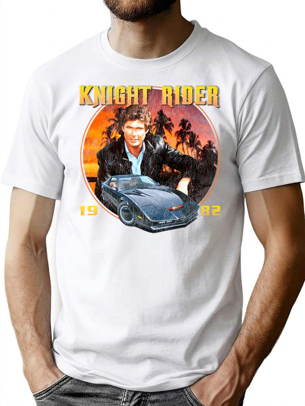 Knight Industries Kitt Worn T-Shirt for Men & Women, T-Shirts Graphic Tee - White