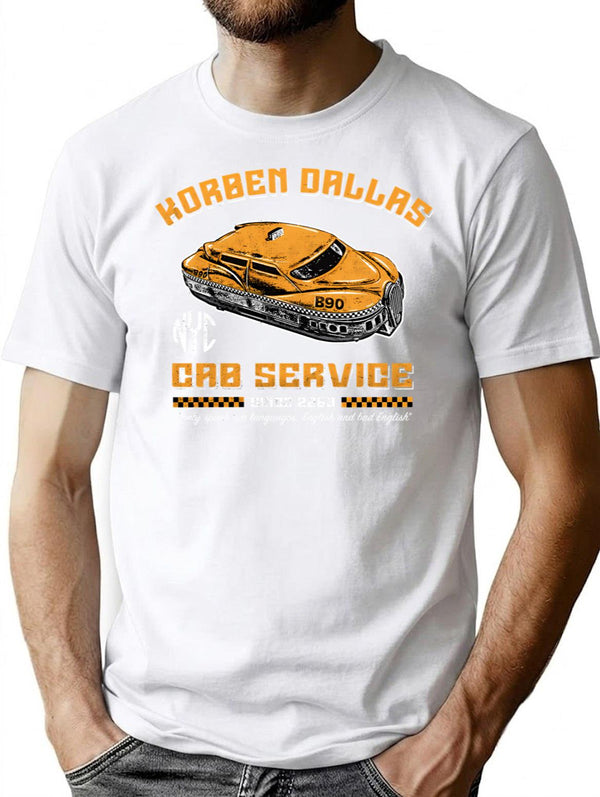 Korben Dallas Cab Service T-Shirt for Men & Women, T-Shirts Graphic Tee - White