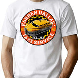 Korben Dallas Taxi Service T-Shirt for Men & Women, T-Shirts Graphic Tee - White