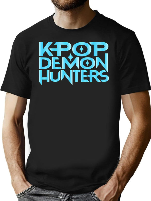 Kpop Demon Hunters Anime Movie T-Shirt for Men & Women, T-Shirts Graphic Tee - Black