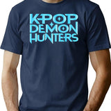 Kpop Demon Hunters Anime Movie T-Shirt for Men & Women, T-Shirts Graphic Tee - Navy