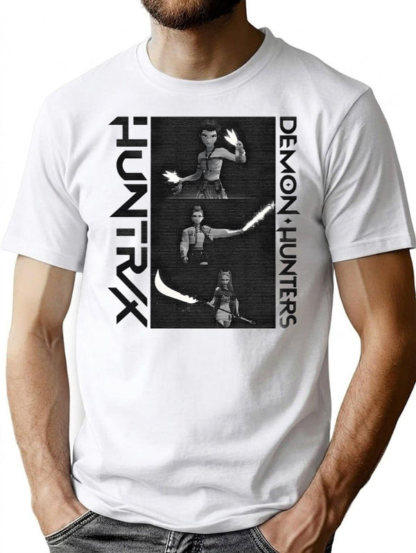 Kpop Demon Hunters Black Art T-Shirt for Men & Women, T-Shirts Graphic Tee - White