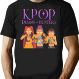 Kpop Demon Hunters Fanart T-Shirt for Men & Women, T-Shirts Graphic Tee - Black