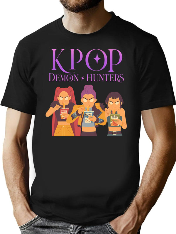 Kpop Demon Hunters Fanart T-Shirt for Men & Women, T-Shirts Graphic Tee - Black
