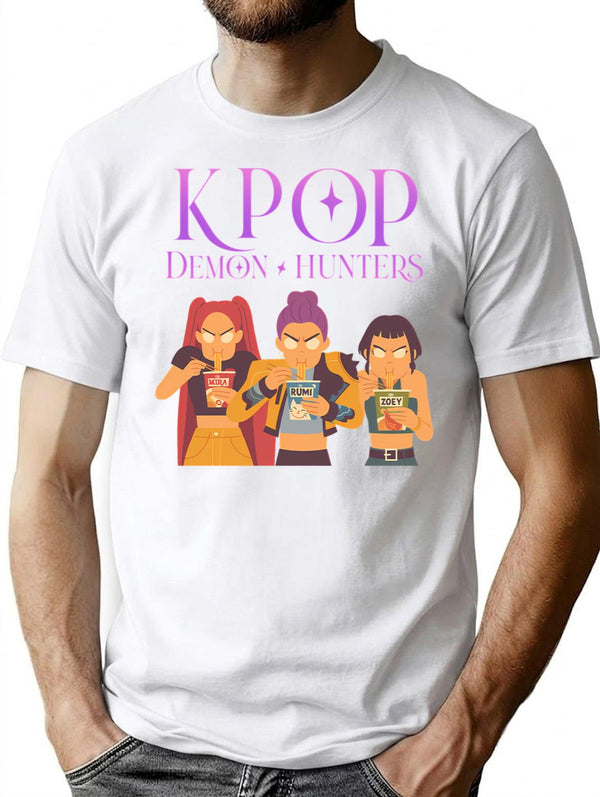 Kpop Demon Hunters Fanart T-Shirt for Men & Women, T-Shirts Graphic Tee - White