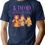 Kpop Demon Hunters Fanart T-Shirt for Men & Women, T-Shirts Graphic Tee - Navy