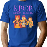 Kpop Demon Hunters Fanart T-Shirt for Men & Women, T-Shirts Graphic Tee - Blue