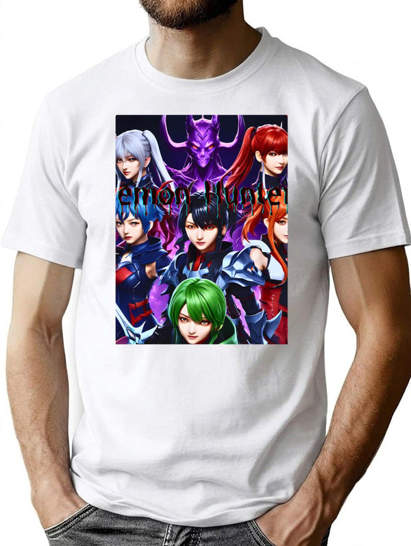 Kpop Demon Hunters Full Cast Fanart T-Shirt for Men & Women, T-Shirts Graphic Tee - White