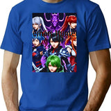 Kpop Demon Hunters Full Cast Fanart T-Shirt for Men & Women, T-Shirts Graphic Tee - Blue