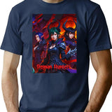 Kpop Demon Hunters Girls And Monster T-Shirt for Men & Women, T-Shirts Graphic Tee - Navy