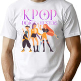 Kpop Demon Hunters Inspired Minimalist Style T-Shirt for Men & Women, T-Shirts Graphic Tee - White