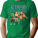 Kpop Demon Hunters Inspired Minimalist Style T-Shirt for Men & Women, T-Shirts Graphic Tee - Green
