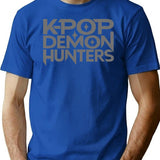 Kpop Demon Hunters Logo T-Shirt for Men & Women, T-Shirts Graphic Tee - Blue