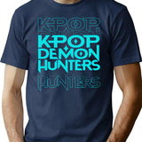 Kpop Demon Hunters Sticker (2) T-Shirt for Men & Women, T-Shirts Graphic Tee - Navy