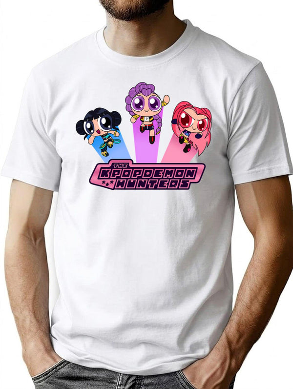 Kpop Demon Hunters X Power Girls T-Shirt for Men & Women, T-Shirts Graphic Tee - White