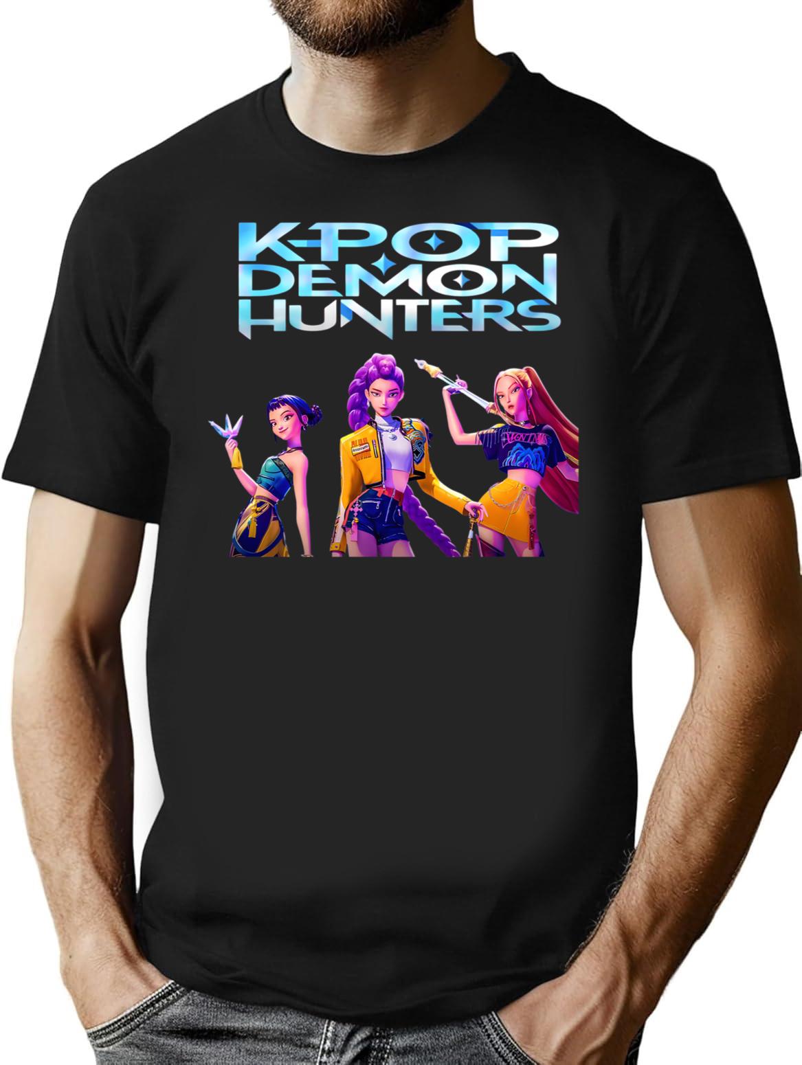 Kpop Demon Hunters (10) T-Shirt for Men & Women, T-Shirts Graphic Tee - Black