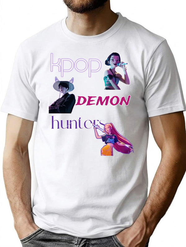 Kpop Demon Hunters (16) T-Shirt for Men & Women, T-Shirts Graphic Tee - White
