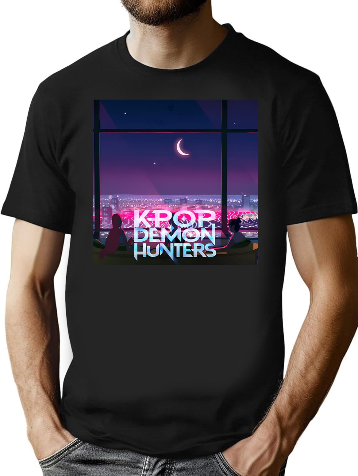 Kpop Demon Hunters (17) T-Shirt for Men & Women, T-Shirts Graphic Tee - Black