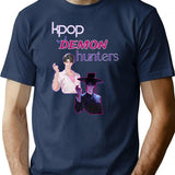 Kpop Demon Hunters (6) T-Shirt for Men & Women, T-Shirts Graphic Tee - Navy