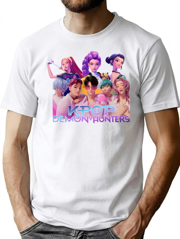 Kpop Demon Hunters (7) T-Shirt for Men & Women, T-Shirts Graphic Tee - White