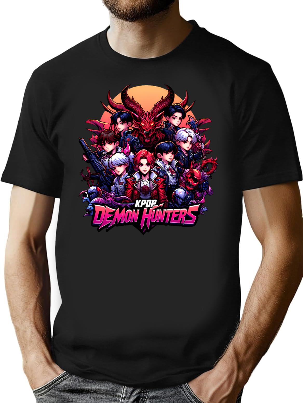 Kpop Demon Hunters (8) T-Shirt for Men & Women, T-Shirts Graphic Tee - Black