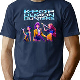 Kpop Demon Hunters (9) T-Shirt for Men & Women, T-Shirts Graphic Tee - Navy