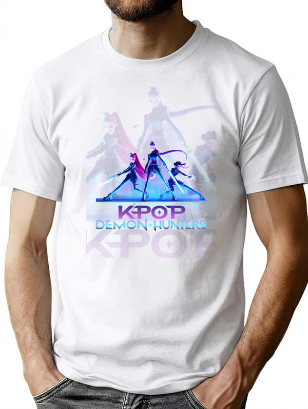 Kpop Demon Hunters T-Shirt for Men & Women, T-Shirts Graphic Tee - White