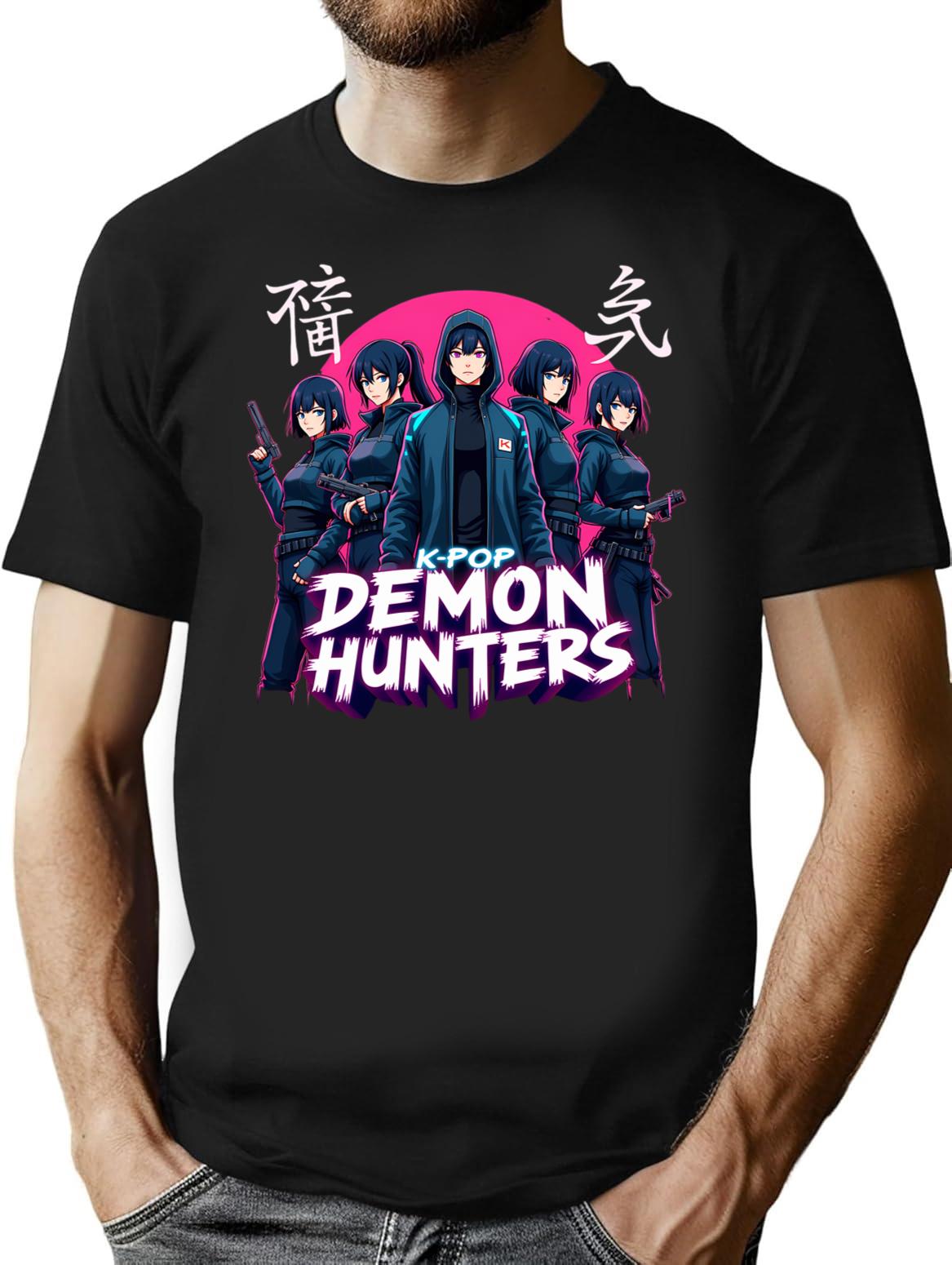 Kpop Demon Huntersk-Pop Demon Hunters Supernatural Idol Warriors Art Print - Unique K-Pop Fantasy Desig T-Shirt for Men & Women, T-Shirts Graphic Tee - Black