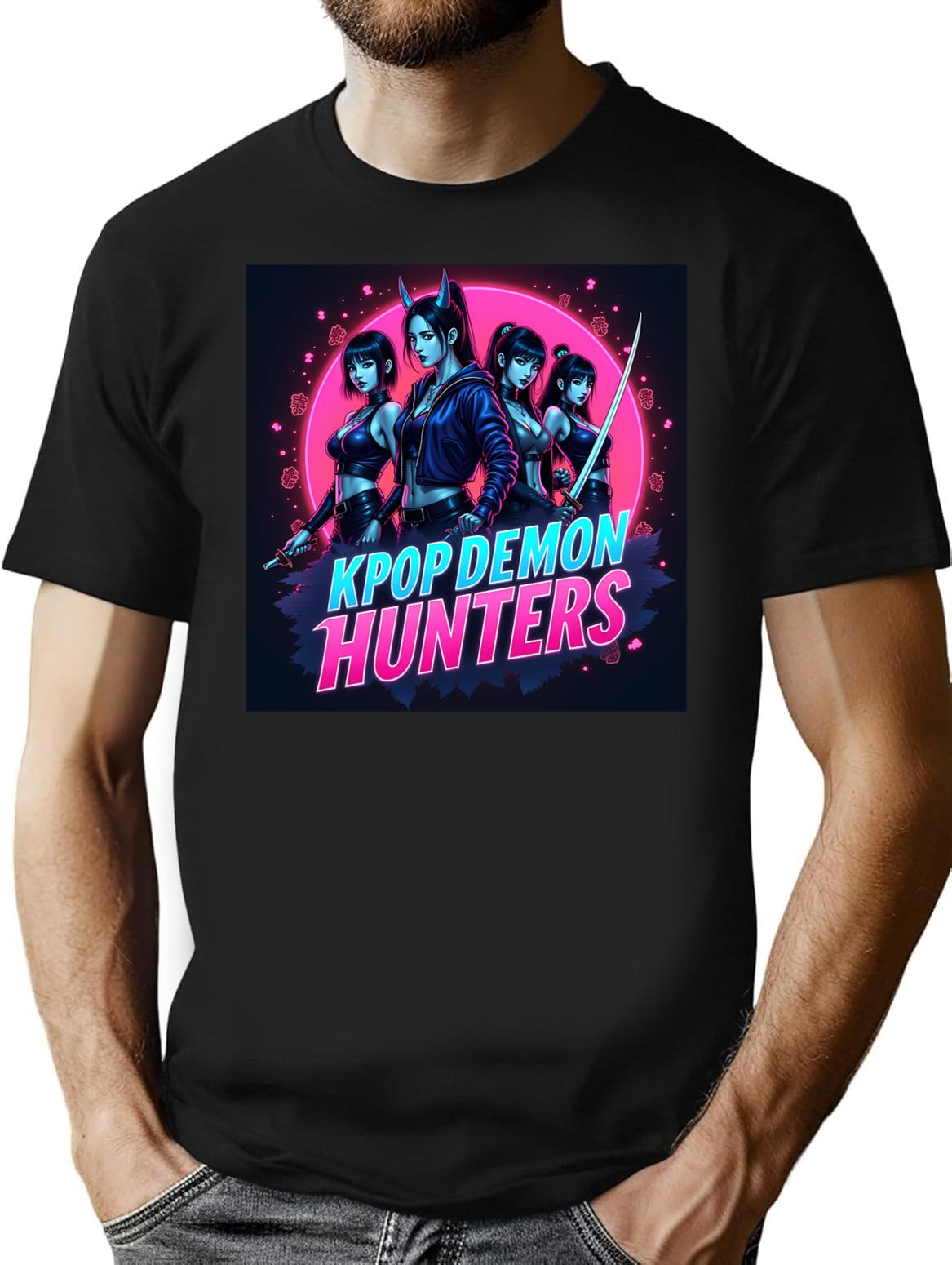 Kpop Demon Huntersk-Pop Demon Hunters Supernatural Idol Warriors Art Print - Unique K-Pop (3) T-Shirt for Men & Women, T-Shirts Graphic Tee - Black