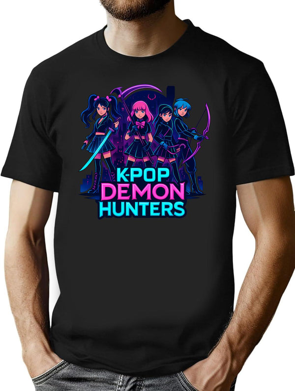 Kpop Demon Huntersk-Pop Demon Hunters Supernatural Idol Warriors Art Print - Unique K-Pop T-Shirt for Men & Women, T-Shirts Graphic Tee - Black