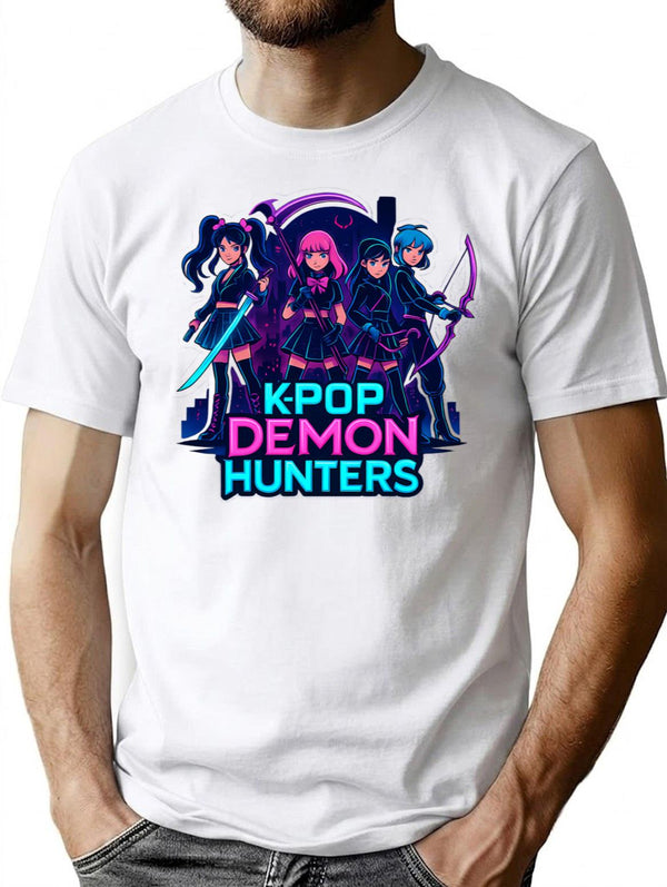 Kpop Demon Huntersk-Pop Demon Hunters Supernatural Idol Warriors Art Print - Unique K-Pop T-Shirt for Men & Women, T-Shirts Graphic Tee - White