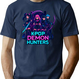 Kpop Demon Huntersk-Pop Demon Hunters Supernatural Idol Warriors Art Print - Unique K-Pop T-Shirt for Men & Women, T-Shirts Graphic Tee - Navy