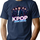 Kpop Demon Huntersk-Pop Demon Hunters Supernatural Idol Warriors Art Print T-Shirt for Men & Women, T-Shirts Graphic Tee - Navy