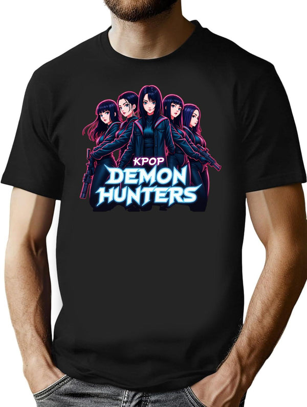 Kpop Demon Huntersk-Pop Demon Hunters Supernatural Idol Warriors T-Shirt for Men & Women, T-Shirts Graphic Tee - Black