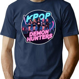 Kpop Demon Huntersk-Pop Demon Hunters Supernatural (2) T-Shirt for Men & Women, T-Shirts Graphic Tee - Navy