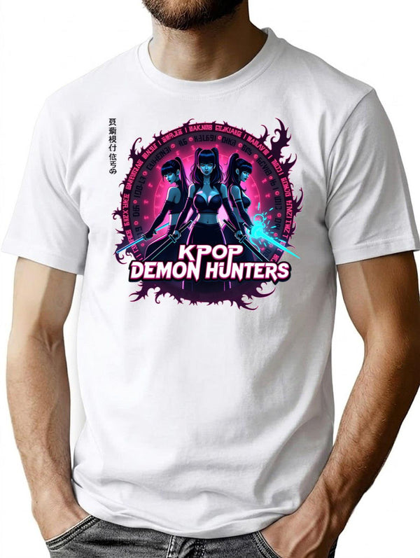 Kpop Demon Huntersk-Pop Demon Hunters Supernatural T-Shirt for Men & Women, T-Shirts Graphic Tee - White