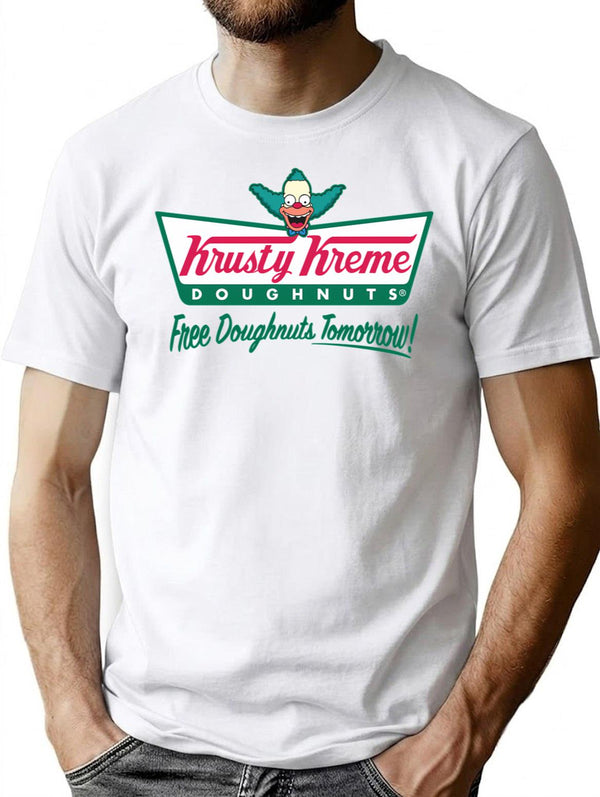 Krusty Kreme Doughnuts T-Shirt for Men & Women, T-Shirts Graphic Tee - White