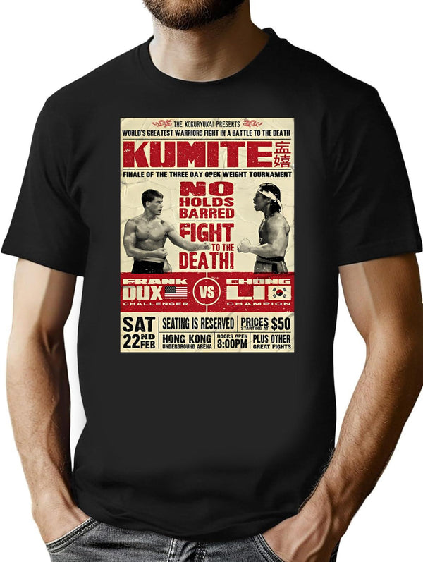 Kumite Fight Poster T-Shirt for Men & Women, T-Shirts Graphic Tee - Black