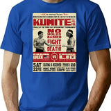 Kumite Fight Poster T-Shirt for Men & Women, T-Shirts Graphic Tee - Blue