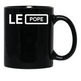 Leo Pope Word Black Coffee Mug - Black